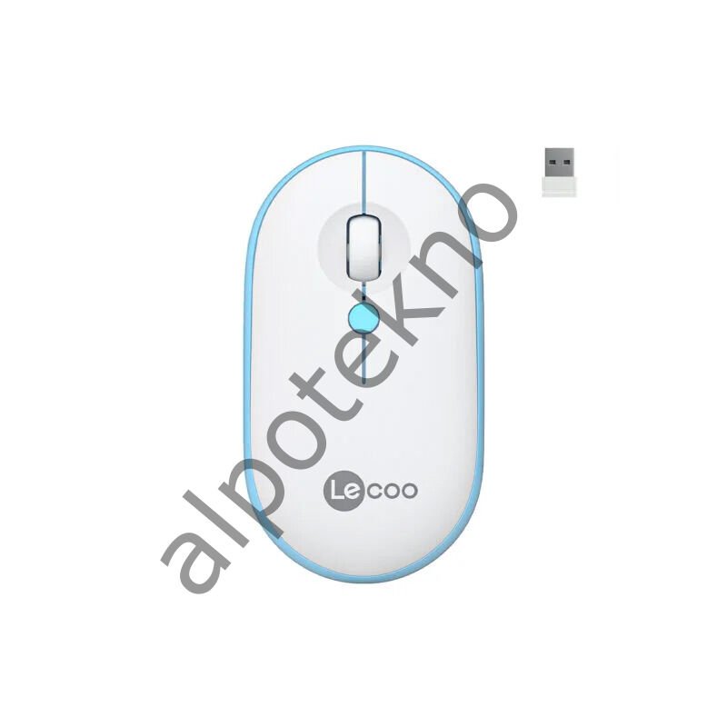 Lenovo Lecoo WS212 USB Kablosuz Beyaz&Mavi 4 Tuş Mouse