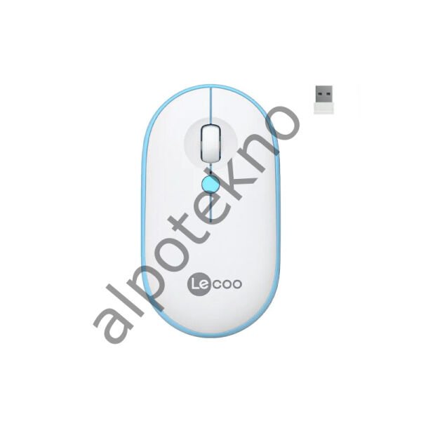 Lenovo Lecoo WS212 USB Kablosuz Beyaz&Mavi 4 Tuş Mouse