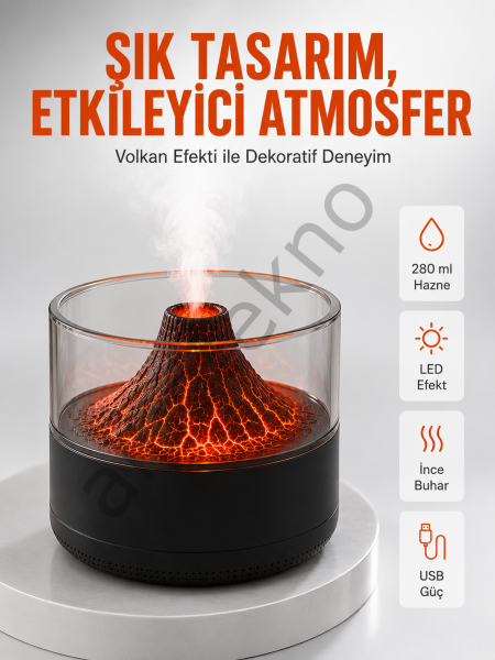 Su Hazneli LED Işıklı Aromaterapi Difüzörü