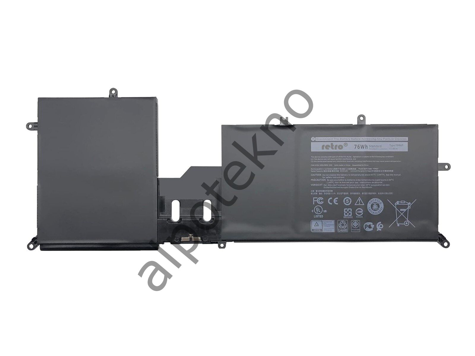 RETRO Dell Alienware M15 R2, Y9M6F Notebook Bataryası