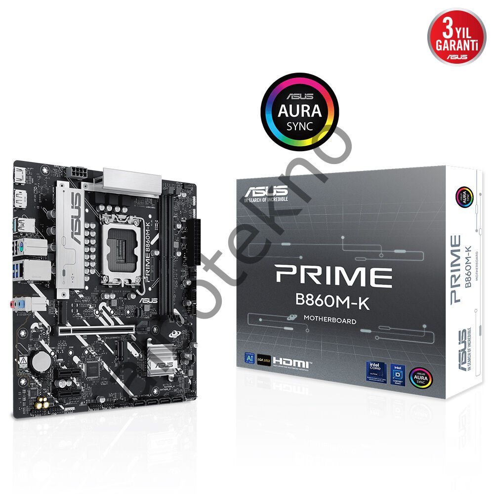ASUS PRIME B860M-K 2x DDR5 DP/HDMI 2x M.2 1x 2.5GLAN USB3.2 1851P ANAKART