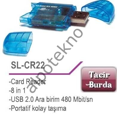 S-link SL-CR22 USB 8 in 1 Card Reader