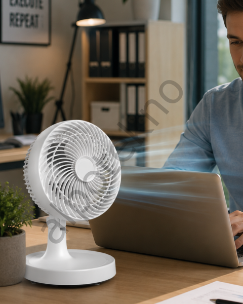 Kompakt Mini Fan Otomatik Salınımlı Sessiz Masaüstü Vantilatör