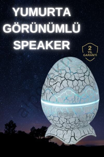 Dinozor Yumurtası Gece Masa Lambası Bluetooth Hoparlör 14 Renk Seçeneği