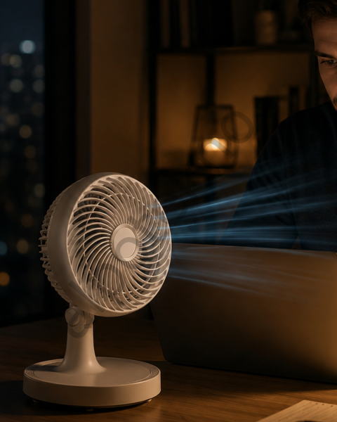 Masaüstü Mini Fan Sessiz Çalışan 2 Hızlı Otomatik Salınımlı Fan