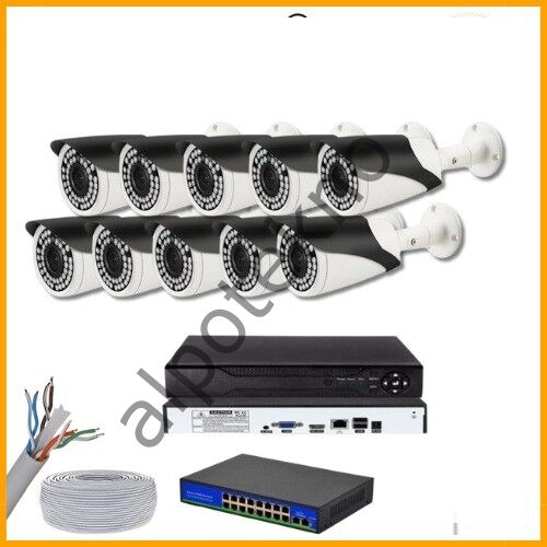 5 MP 1440P 10 Kameralı IP POE Güvenlik Seti