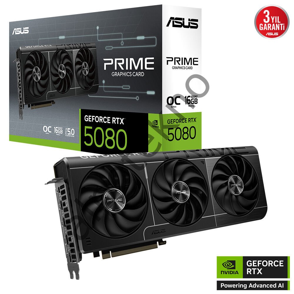 ASUS PRIME-RTX5080-O16G RTX5080 16GB GDDR7 256Bit 3xDP/1xHDMI