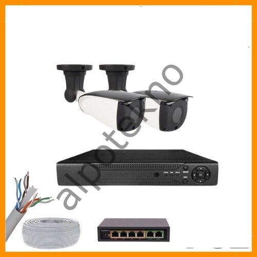 5 MP 1440P 2 DIŞ MEKAN KAMERALI IP POE Güvenlik Seti