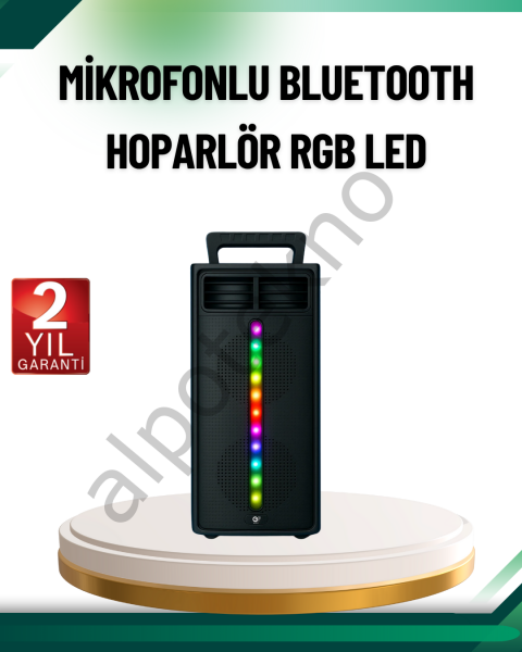 Şarjlı Işıklı Bluetooth Hoparlör | USB, AUX, TF Kart ve Radyo Destekli