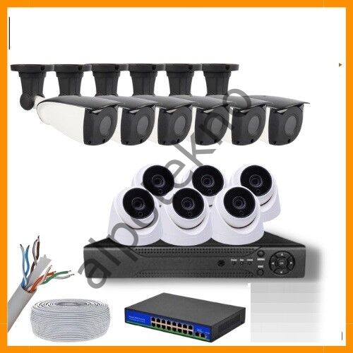 5 MP 6 İÇ MEKAN 6 DIŞ MEKAN KAMERALI IP POE GÜVENLİK SETİ