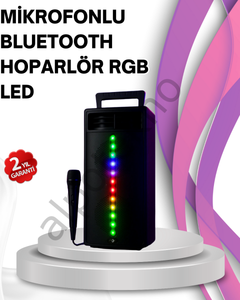 Renkli Işıklı Bluetooth Hoparlör – Taşınabilir, Güçlü Ses Performansı