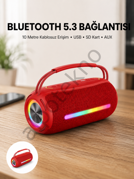RGB Işıklı Taşınabilir Hoparlör – Çoklu Bağlantı Desteği