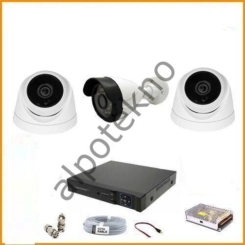 2 MP 1080P 1 İç Mekan 1 Dış mekan Kameralı Ahd Güvenlik Seti KD-5203