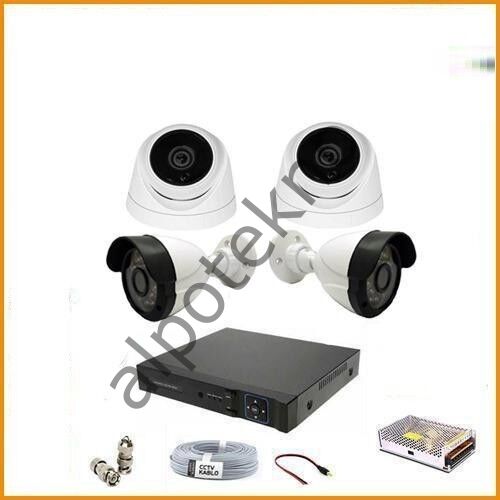 2 MP 1080P 2 İç Mekan 2 dış Mekan 4 Kameralı Ahd Güvenlik Seti