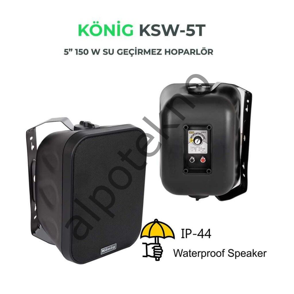 König KSW-5T 5'' 150W Siyah Outdoor Hoparlör (Takım)