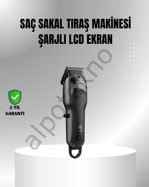 7000 RPM Güçlü Motorlu LCD Göstergeli Şarjlı Tıraş Makinesi