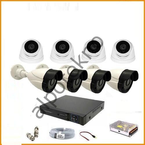 2MP 1080P 4 Dış Mekan 4 İç Mekan Kameralı Ahd Güvenlik Seti