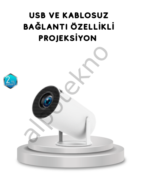 Full HD 4K Uyumlu Projeksiyon Cihazı 130 İnç Geniş Ekran Destekli