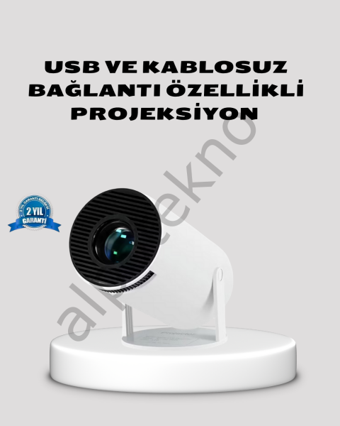 HDMI USB Bağlantılı 4K Destekli Taşınabilir Projeksiyon Cihazı