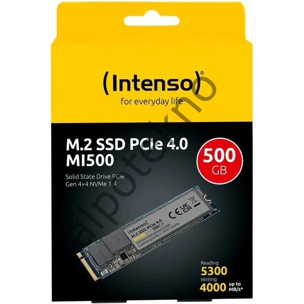 500GB Intenso MI500 Gen.4x4 NVMe 1.4 5300MB-4000MB/s SSD Disk