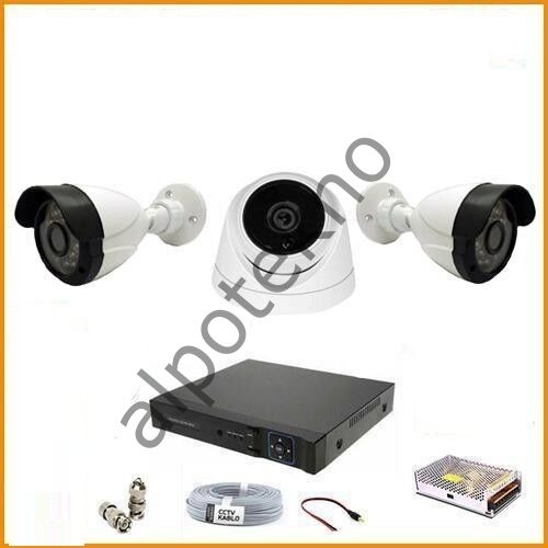 2MP 1080P 2 Dış Mekan 1 İç Mekan Kameralı Ahd Güvenlik Seti