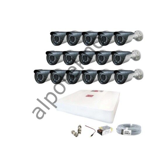 2 MP Ahd 1080P Gece Görüşlü 16 Kameralı Güvenlik Sistemi