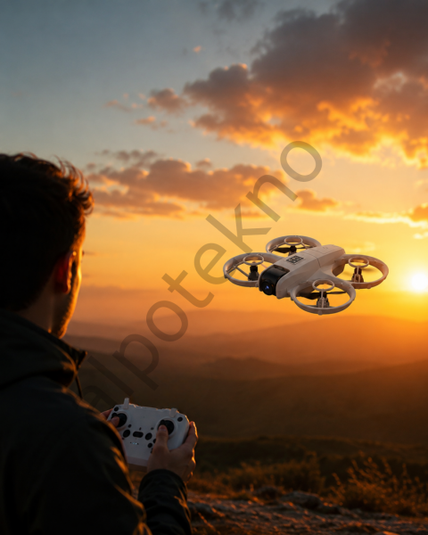 Çift Bataryalı Kameralı Mini Drone Işıklı Akıllı Uçuş Sistemi
