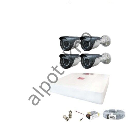 2 MP Ahd 1080P Gece Görüşlü 4 Kameralı Güvenlik Sistemi