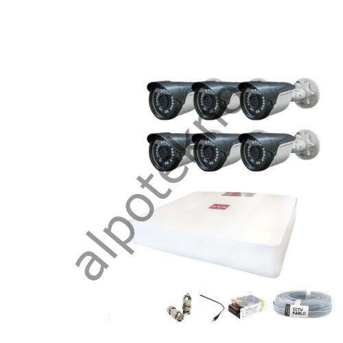 2MP Ahd 1080P Gece Görüşlü 6 Kameralı Güvenlik Sistemi