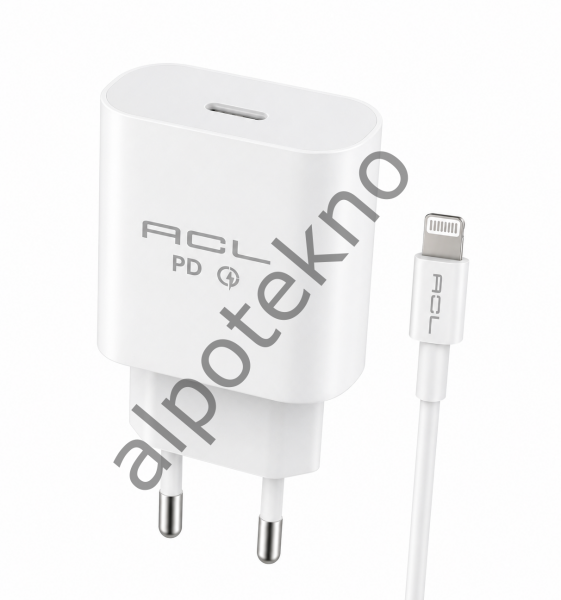 ACL 25W PD 3.0 iPhone Hızlı Şarj Adaptörü Type-C Güç Aleti 1 Metre Lightning Kablo Dahil