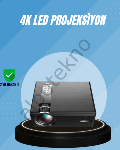 Yüksek Parlaklıkta Projeksiyon Cihazı – 1080p Destekli, Taşınabilir Ev Sineması Sistemi