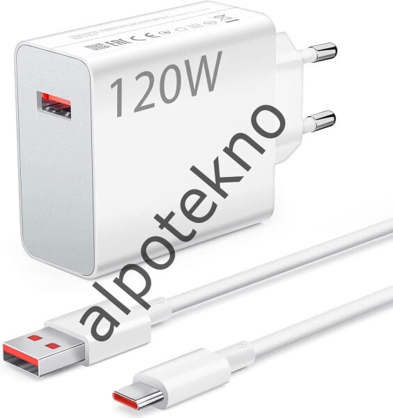 120W Turbo Hızlı Şarj • USB-A Çıkış • 1M Type-C Kablo Dahil