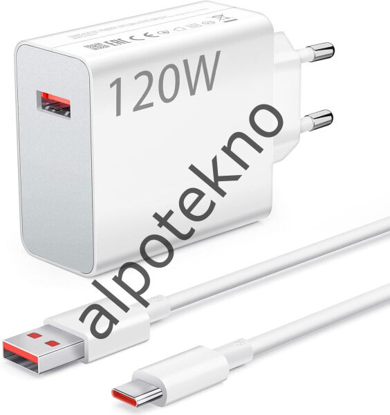 120W Turbo Hızlı Şarj • USB-A Çıkış • 1M Type-C Kablo Dahil