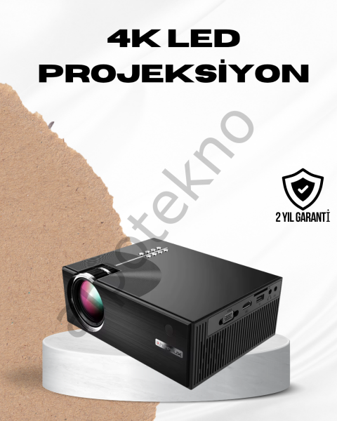 HDMI ve USB Girişli Taşınabilir Projeksiyon – Full HD, Kumandalı, Oyun ve Film Deneyimi