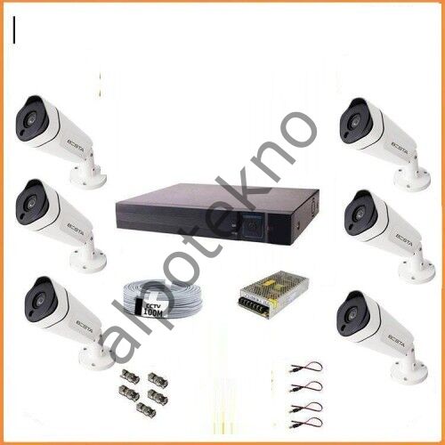 2Mp Ahd 1080P Gece Görüşlü 6 Kameralı Güvenlik Sistemi
