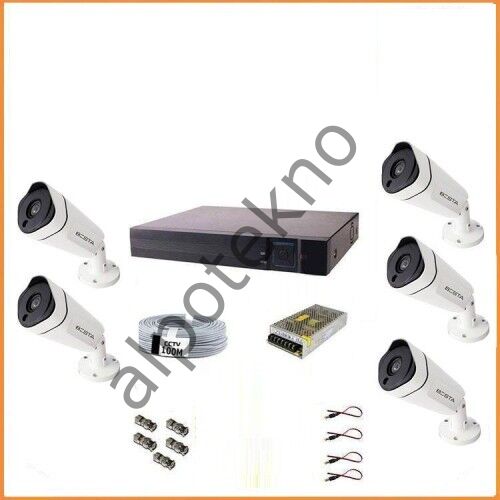 2Mp Ahd 1080P Gece Görüşlü 5 Kameralı Güvenlik Sistemi