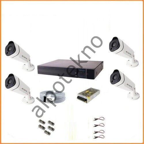 2Mp Ahd 1080P Gece Görüşlü 4 Kameralı Güvenlik Sistemi