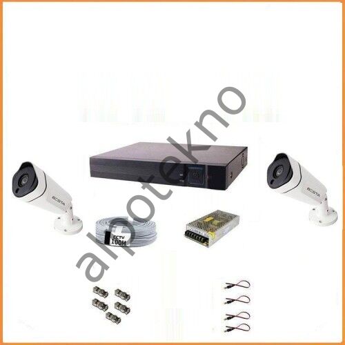 2Mp Ahd 1080P Gece Görüşlü 2 Kameralı Güvenlik Sistemi