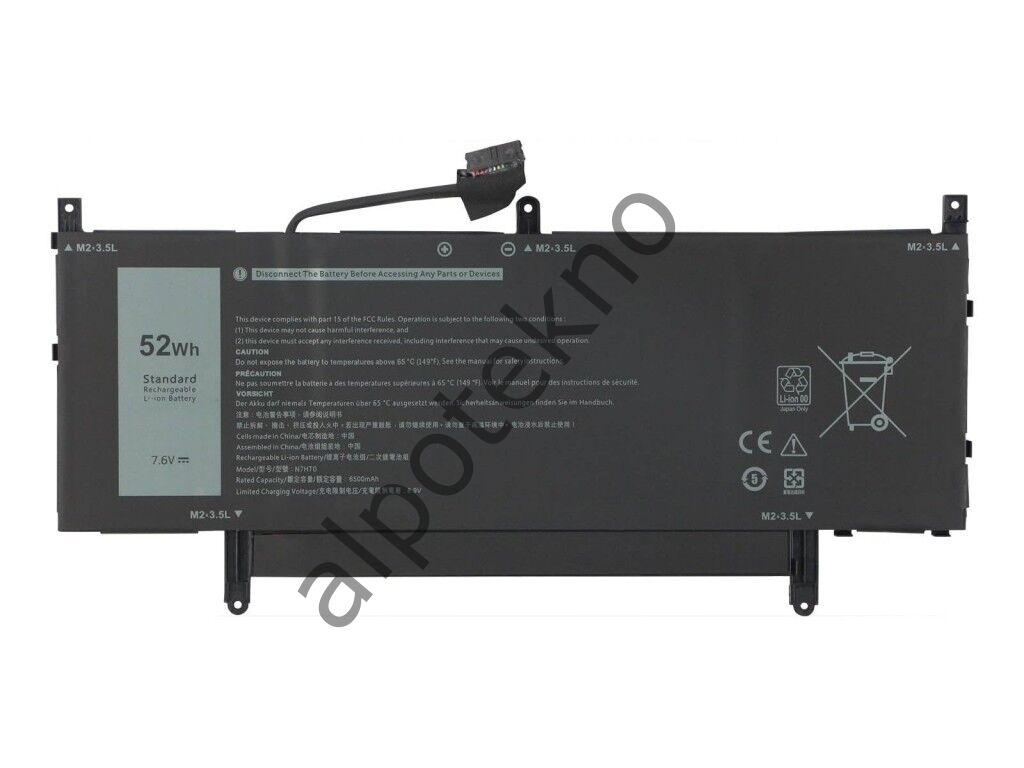 RETRO Dell Latitude 9510 Notebook Bataryası - Ver.1 - 4 Cell