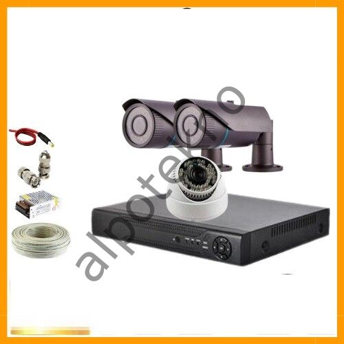 2MP 1080P 2 Dış 1 İç Mekan Kameralı AHD Güvenlik Seti