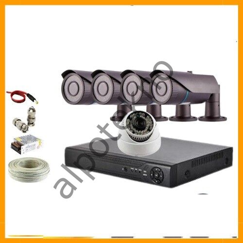 2MP 1080P 4 Dış 1 İç Mekan Kameralı AHD Güvenlik Seti