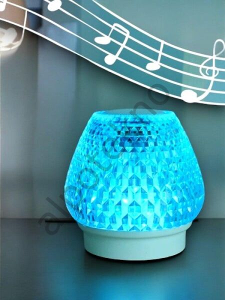 G5 Kristal Şarjlı Masa Lambası - 7 Renk Gece Lambası ve Bluetooth Hoparlör