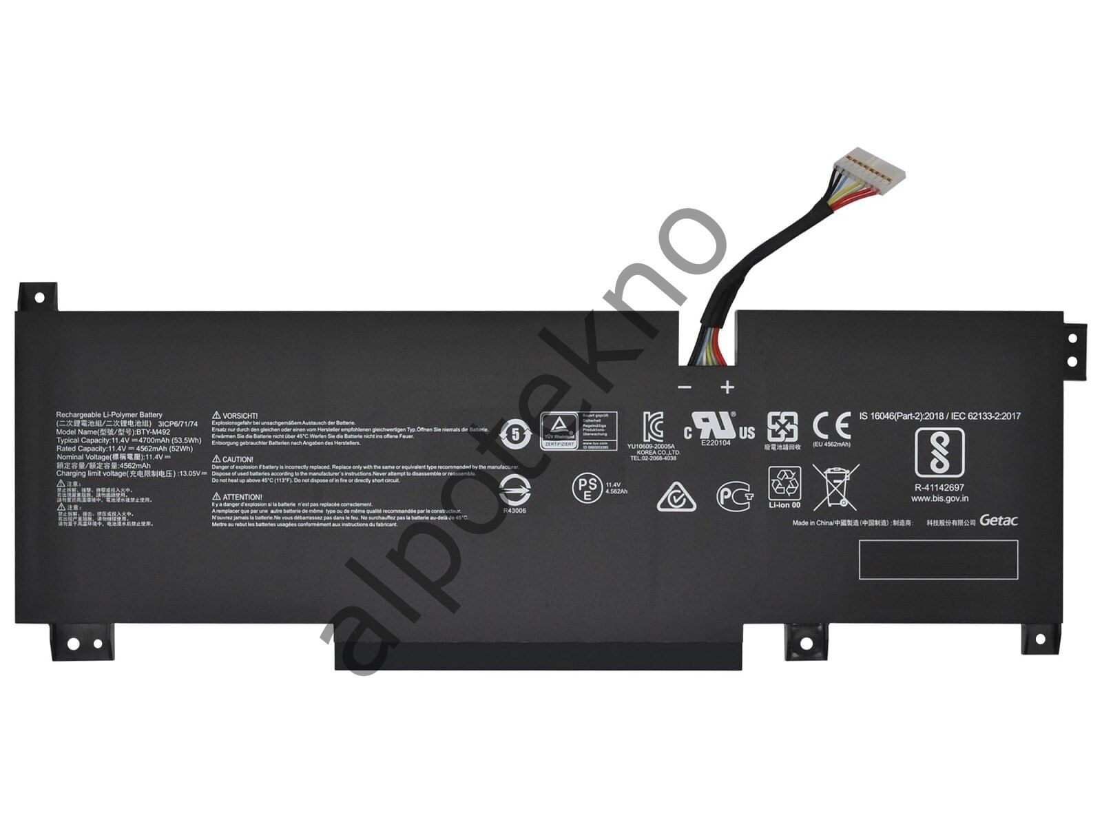 RETRO MSI BTY-M492 Notebook Bataryası
