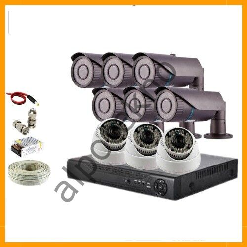 2MP 1080P 6 Dış 3 İç Mekan Kameralı AHD Güvenlik Seti