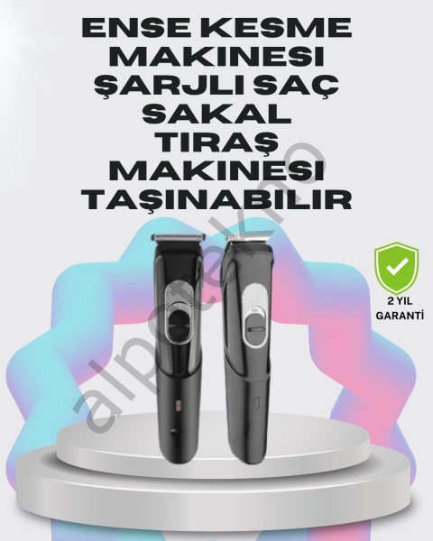 Taşınabilir Şarjlı Saç Sakal Tıraş Makinesi – 3 Taraklı, Sessiz ve Ergonomik