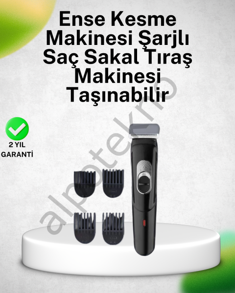 Paslanmaz Bıçaklı, Şarjlı ve Sessiz Saç Sakal Kesme Makinesi – Ev Kullanımı İçin İdeal