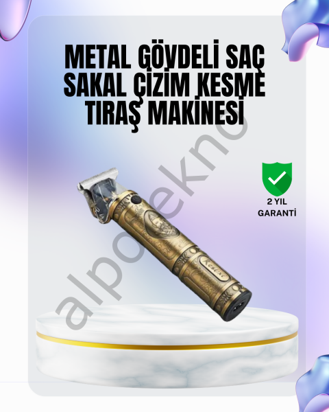 4 Kılavuz Taraklı Profesyonel Saç ve Sakal Kesme Makinesi