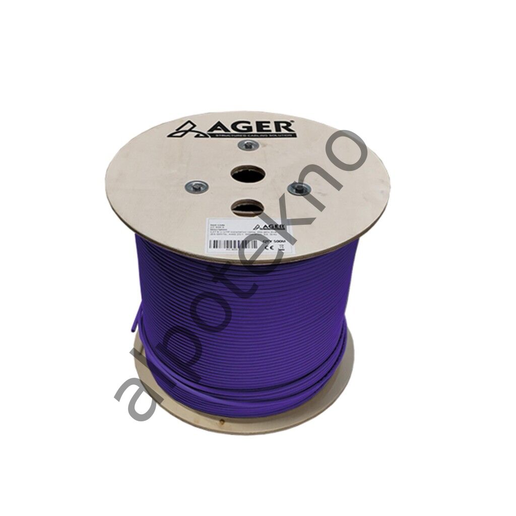 AGER AC-600-5-PU 500MT U/UTP CAT6 LS0H - HELOJEN FREE MOR 250MHZ 23AWG %100 BAKIR