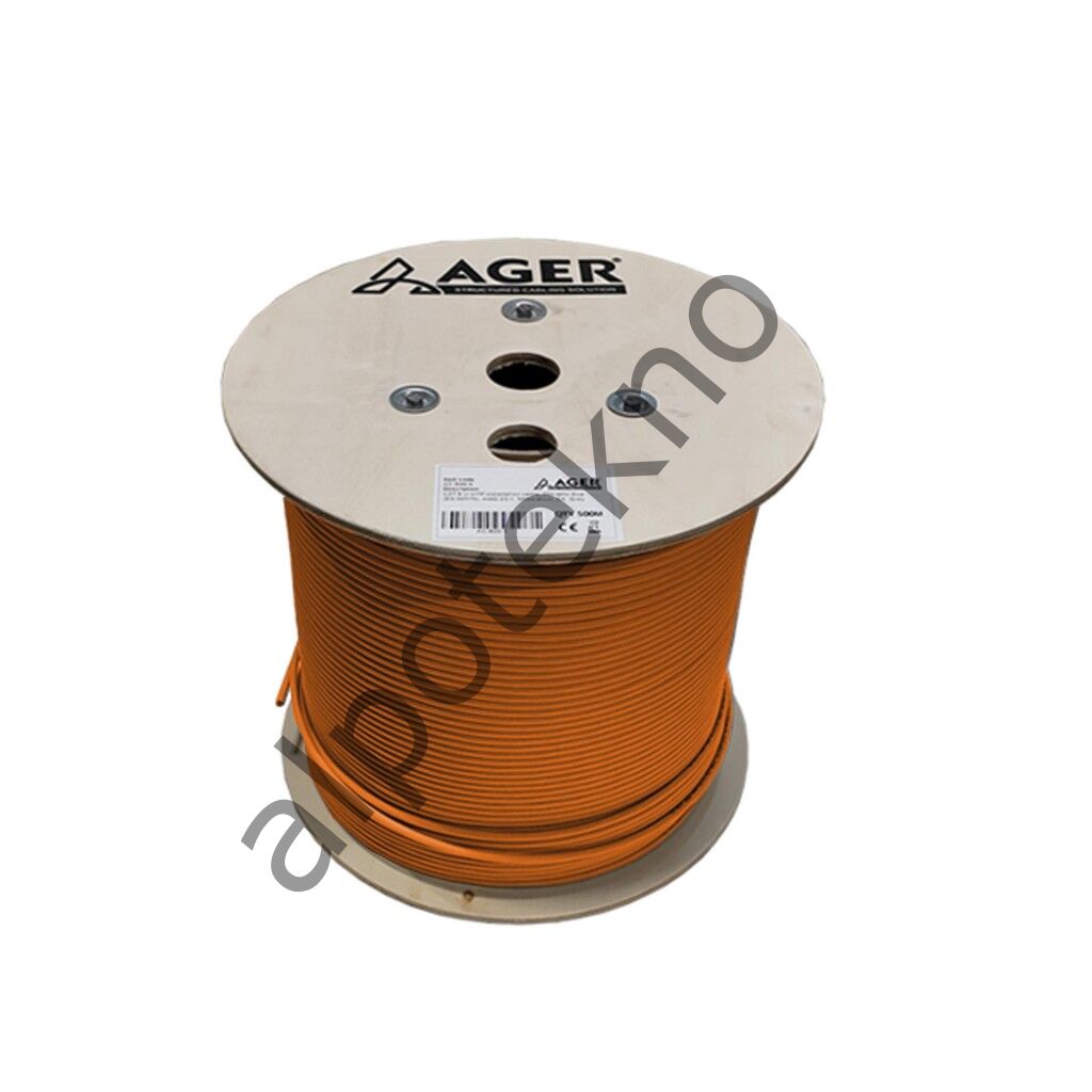 AGER AC-600-5-OR 500MT U/UTP CAT6 LS0H - HELOJEN FREE TURUNCU 250MHZ 23AWG %100 BAKIR