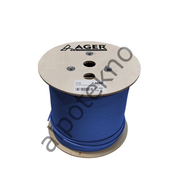 AGER AC-600-5-BL 500MT U/UTP CAT6 LS0H - HELOJEN FREE MAVI 250MHZ 23AWG %100 BAKIR